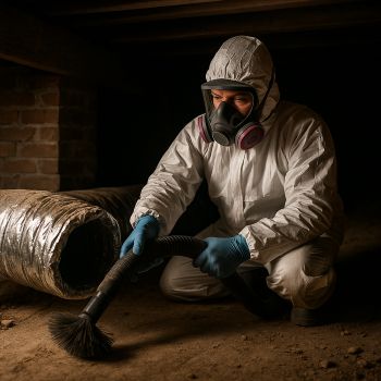 Professional air duct cleaning technician in Delafield